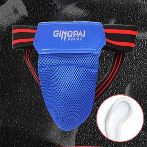 Blue Red Black Adult Male Sanda Crotch Guard Protector Taekwondo MMA Groin Protector Kick Boxing Protection Guard Men Jockstrap