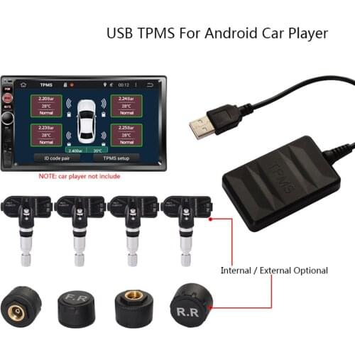 Tire Pressure Monitoring Alarm System Transmission TPMS Sensor Tool USB TPMS Tire Pressure Monitor for Android Navigation