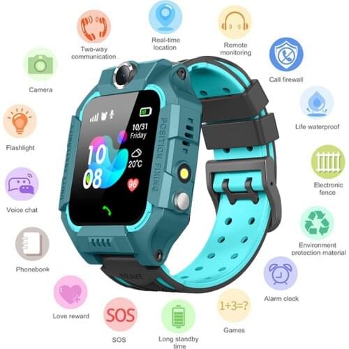 LIGE New Children LBS Smart Watch With Flashlight Baby Watch 1.44inch SOS Call Location Device Tracker for Kid Safe watches+Box