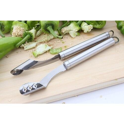 1PC Stainless Steel High quality Barbecue Stainless Chili Pepper Corer Jalapeno Corer Pepper Corer Kitchen Cooking Tools KX 268