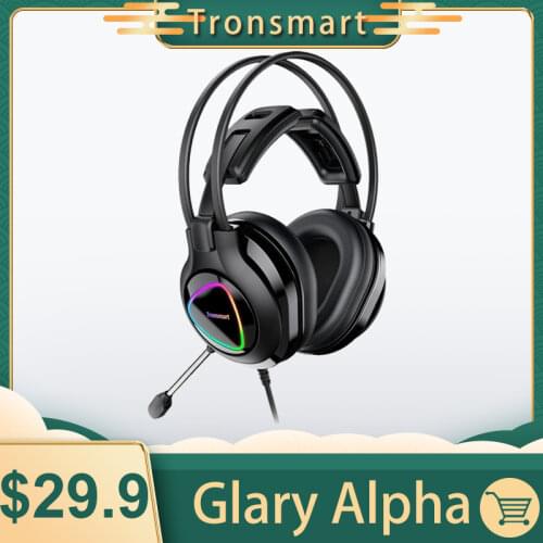 Tronsmart Glary Alpha Wired headphones PS4 Gaming Headset Gamer with microphone for pc RGB noise canceling computer head set