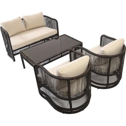Outdoor Rattan Chair Sofa Terrace Sun Room Combination Courtyard Art