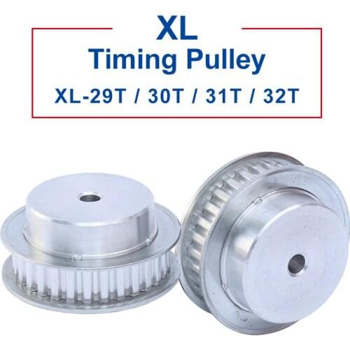 1 pc XL-29T/30T/31T/32T Timing Pulley Aluminum Material Pulley Process Hole 6/8 mm Slot Width 11 mm For XL-10 mm Timing Belt
