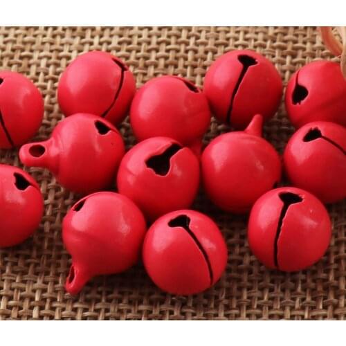 100 PCS Red Jingle Bells,Dancing Bells Durable Pet Bells,Cross Bells Christmas bells-10mm