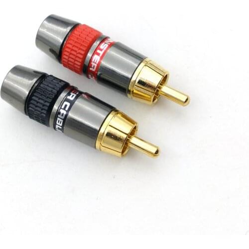 20Pcs high quality brass RCA Plug Gold Connectors adapter soldering