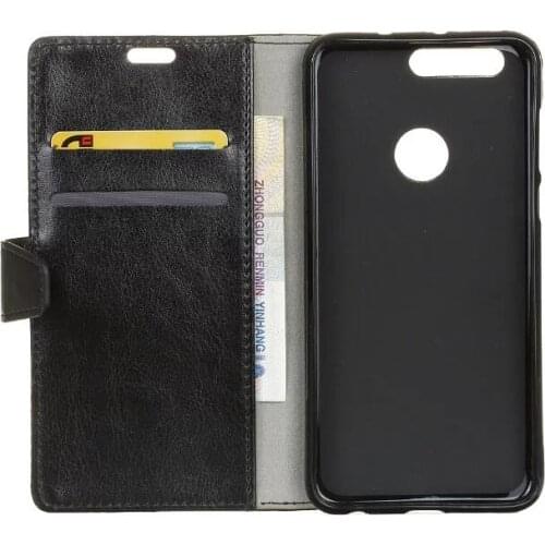 50pcs/lot free shipping New Crystal Grain Wallet leather case Stand with card holder case for huawei Honor 8