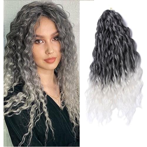 Synthetic Crochet Hair Braids Natural Soft Afro Curls Yaki Kinky Braiding Hair Extensions Ombre Deep Water Wavy Loose Wave Hair