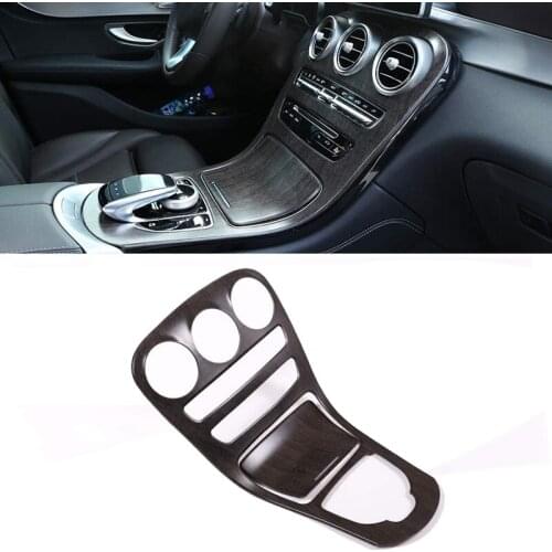 Oak Wood Car Central Control Panel Cover Decorative Frame for Mercedes Benz C Class W205 GLC-Class X253 2015-2018