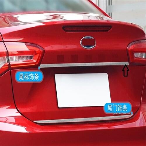 Auto Accessory Rear Tail Trunk Door Lid & Upper Tailgate Overlay Strip Cover Trim Bright Silver Fit For Ford focus 2019