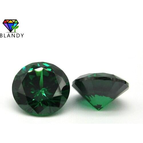 Free Shipping 11mm round brilliant cut green cubic zirconia CZ stone for jewelry making