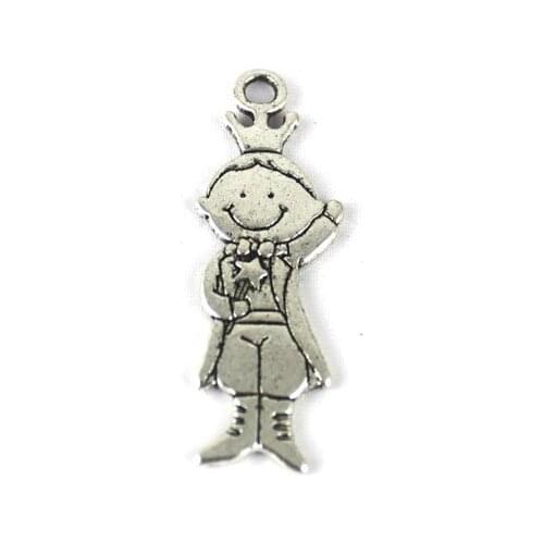 FREE SHIPPING 200PCS Tibetan Silver Color Prince Charms A13005
