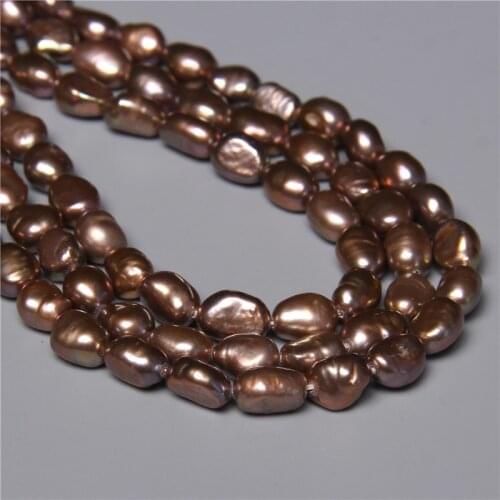 7-8mm Dyed Cofee Natural Pearl Beads Loose Spacer Freshwater Beads For Jewelry Making DIY Woman Necklace Bracelets 14" Wholesale
