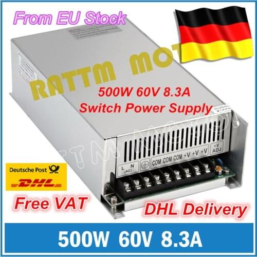 DE ship 500W 60V 8.3A Switch Power supply DC power CNC Router Single Output Foaming Milling Cut Laser Engraver Plasma Machine