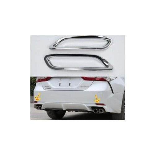 For Toyota Camry XV70 2017 2018 Chrome 2PCS Car Styling Rear Tail Fog Light Lamp Covers Trim Decoration Protector
