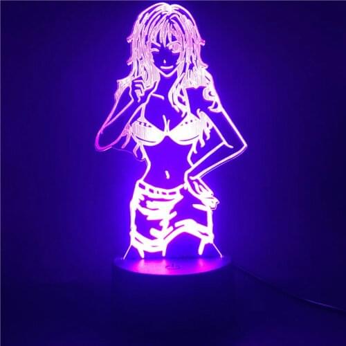 Anime ONE PIECE Figure Nico·Robin 3d Light Lamp Children Bedroom Decoration LED Night Light Home Atmosphere Table Lamp Kids Gift