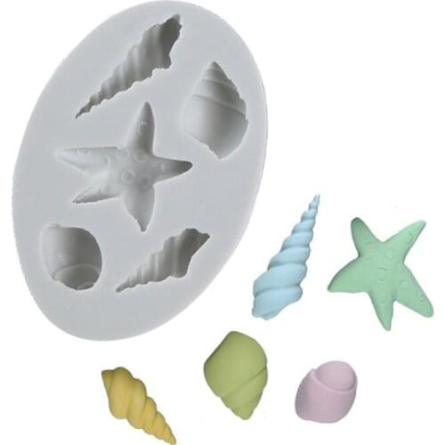 Ocean Starfish Shell Mould Silicone Mold Fondant Cake Decorating Tool Gumpaste Sugarcraft Chocolate Forms Bakeware