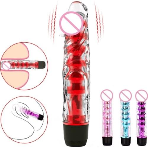 HoozGee Powerful Multi-Speed Dildo Vibrator 7 Inches Jelly Sex Products G Spot Massager Adult Sex Toys for Women