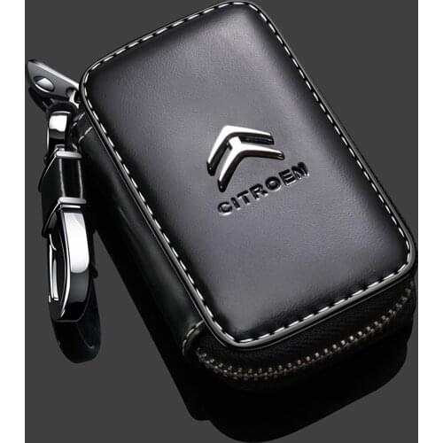 1 Pcs Leather Car Key Cover Case Protective For Citroen C2 C3 C4 C5 C6 C8 C4l Xsara Picasso Saxo Ds 3 4 6 C1 Berlingo key chain
