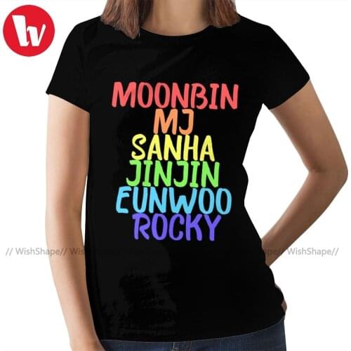 Kpop Astro T-Shirt Astro Kpop T Shirt Summer Funny Women tshirt XL Short Sleeve Gray Ladies Tee Shirt