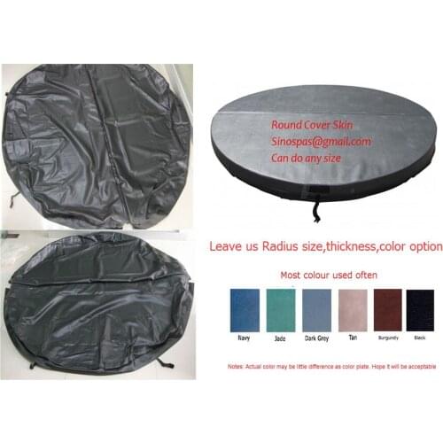 Round hot tub cover leather Diameter 225cm Blue color can do any other size