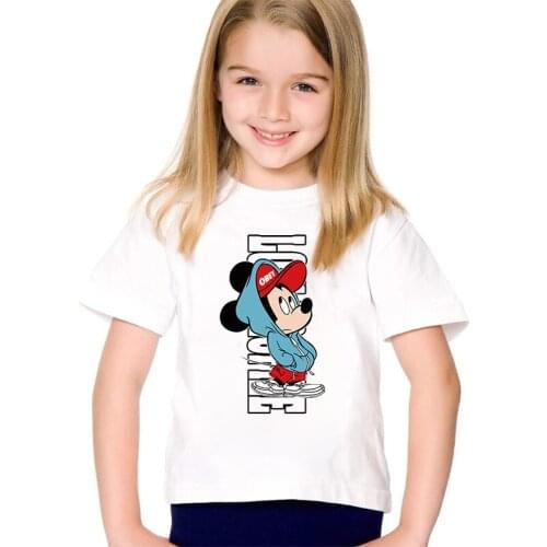 Minnie Mouse Summer Kids T-shirts Baby Girls Boys 6 Colors T Shirt Casual White Short Sleeve Family Matching Sets Children Tops