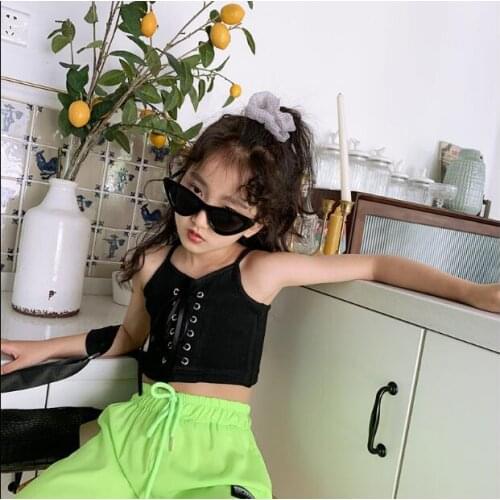 2020 hot sale girls bow t-shirt cotton fashion summer girls crop top 3-8t F420