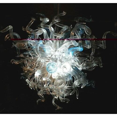 Longree Customized colorful pendant lamp cord Christmas decor ceiling led lamp new hot selling blue glass chandelier