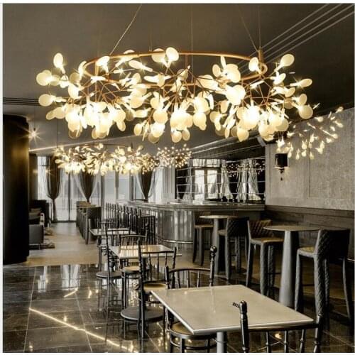 Firefly chandelier postmodern minimalist living room lamp light in the bedroom creative lighting round LED garden branch chandel