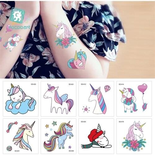 Mini Cute Unicorn Design Water Transfer Waterproof Temporary Tattoo Stickers For Kids Girl Children Gift Fake Tattoos