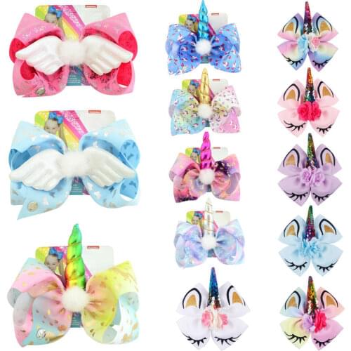 Fashion Unicorn Hair Bows Hairpins Band Clip Girl Baby Kids Har Pin Headwear Colorful Girls Headband