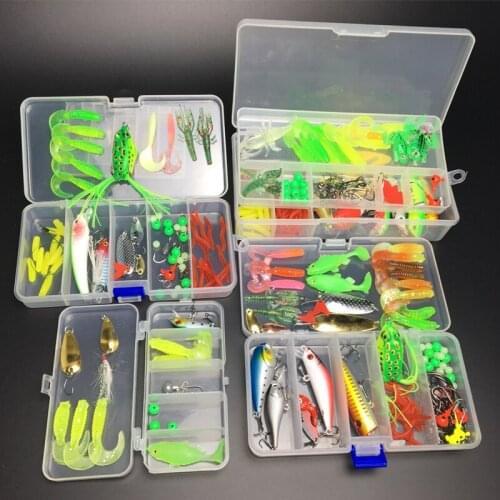 18/63/112/121pcs Fishing Lures Set Mixed Soft Lure Kit Fishing Tackle Metal Jig Spoons Crankbait Artificial Bait Fishing Pesca