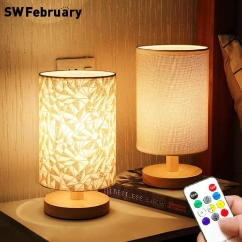 Table Lamps Nordic Solid Wood USB Desk Lamp Bedroom Bedside Study Creative Reading Lamp LED Night Light
