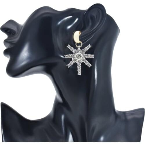 New Silver Rice-Shaped Rhinestone Earrings For Women Fashion Exaggerated All-Match Show Temperament Earrings Jewelry Accessories