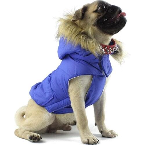 Dogs Clothes Winter Pet Costume For Puppy Chihuahua Teddy Yorkie Down Jacket Dogs Warm Hooded Fur Collar Coats Pug Dog Clothing
