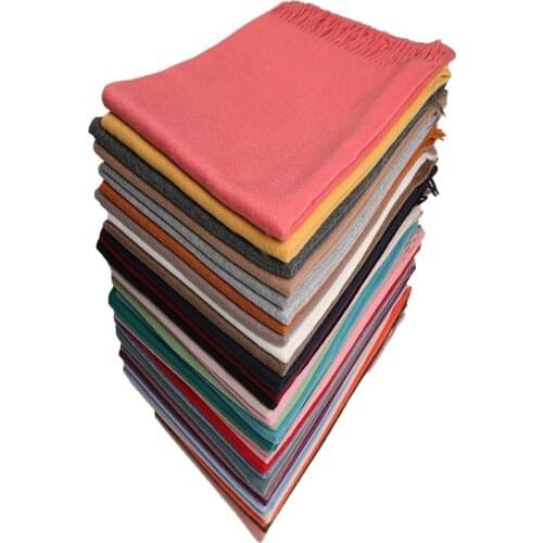 Autumn/Winter 2021 New %100 Pure Wool Scarf Mmen Warmth Thick Shawl Women With Fringed Cashmere Scarf