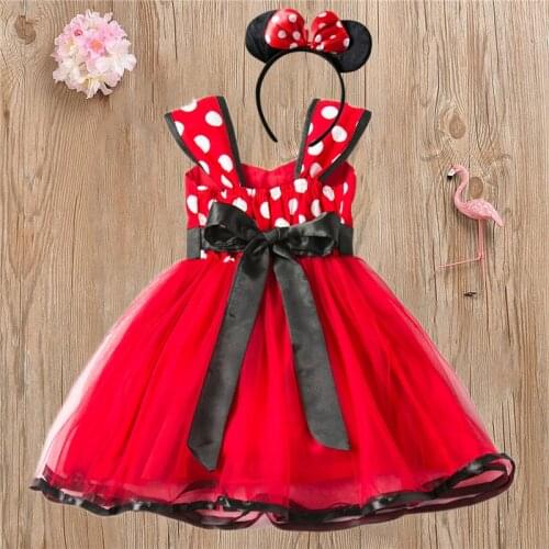 Girls Dress For Baby Kids Cosplay Party Dress Up 1-5 Years Toddler Children Polka Dots Birthday Princess Costume