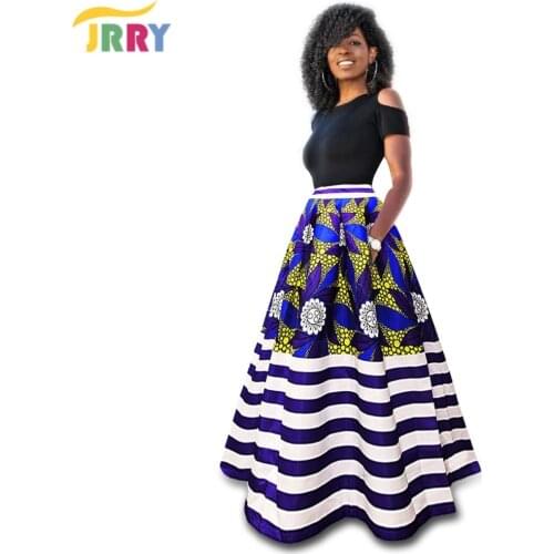 JRRY Casual Two Pieces Women Maxi Dresses Short Sleeve Black Top Colorful Long Print Dress Vestidos
