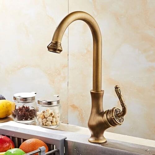 Kitchen Faucets Cold Water And Hot Water Black Finished Brass Kitchen Sink Faucet Single Handle Deck Mounted Flexible Mixer Taps