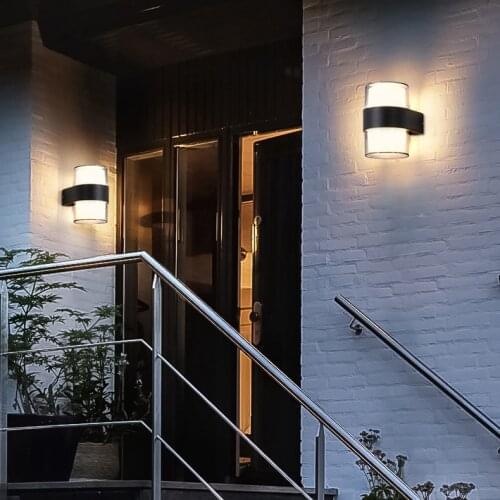 Modern Single Double Head Intelligent Sensor Outdoor Indoor Waterproof Wall Lamp Courtyard Villa Corridor Bathroom Sconce Lamp