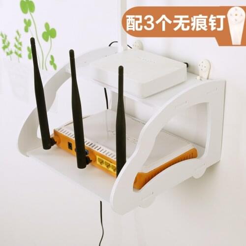 Wifi router storage rack 2 layer living room wall hanging TV set-top box rack office router storage bracket shelf mx11091111