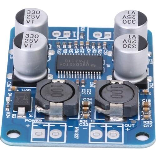 TPA3118 PBTL Mono DC8-24V 60W Digital Audio Amplifier Board AMP Module Chip 1X60W 4-8 Ohms Replace TPA3110
