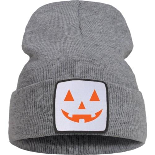 Pumpkin Smiley Halloween Knitted Hat Autumn Wool Cotton Thick Hats Sport Hot Sale Hedging Cap Outdoor Breathable Beanie Caps