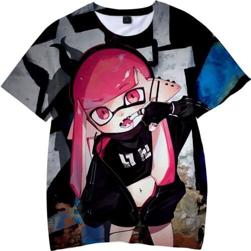 Funny Kawaii Splatoon Black Squid 3D Kids T shirt Boys/Girls Cute Harajuku Anime T-shirt Print Splatoon Short Sleeve Tees