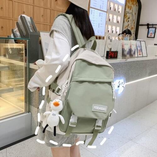 Female Cute School Bag Korean Harajuku Ins Womens Backpack Large Capacity Girls Junior High School Student Backpacks Woman 2020