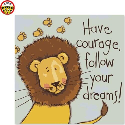 Painting by numbers art paint by number Lion King home decor Painting Small footprint Small Eyes