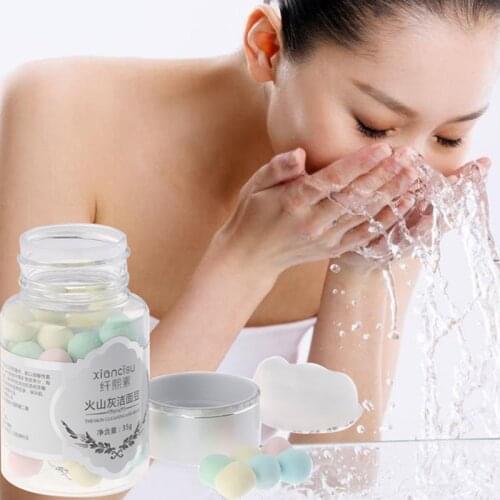 1pc Oil Control Moisturizing Volcanic Magma Bean Skin Care Face Washing Product Amino Acid Deep Cleansing