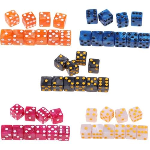 10Pcs Six Sided D6 Dices TRPG Toys for DND MTG Party Roleplay Accessory Gift