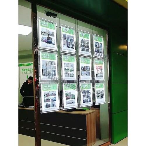 12 Units A3 Portrait LED One Sided Crystal Light Panel Portrait+ Kit, Real Estate Agency Window Illuminated Display