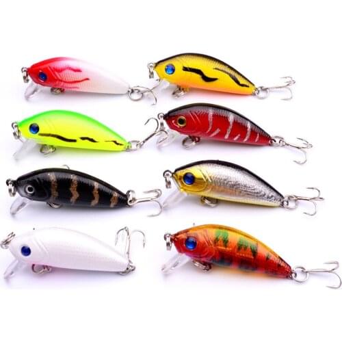 8Pcs/lot Mini colorful Fishing Lure Plastic Hard Bait 50mm/3.6g Rattle Sound Artificial Reflective Wobbler Deep Diver Bait Pesca