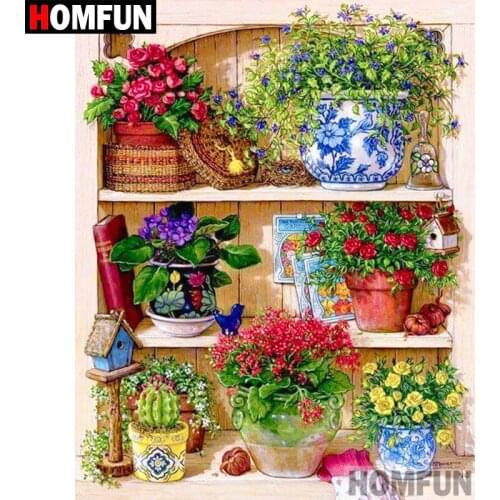 HOMFUN 5D DIY Diamond Painting Full Square/Round Drill "Different flowers" 3D Embroidery Cross Stitch gift Home Decor A02481
